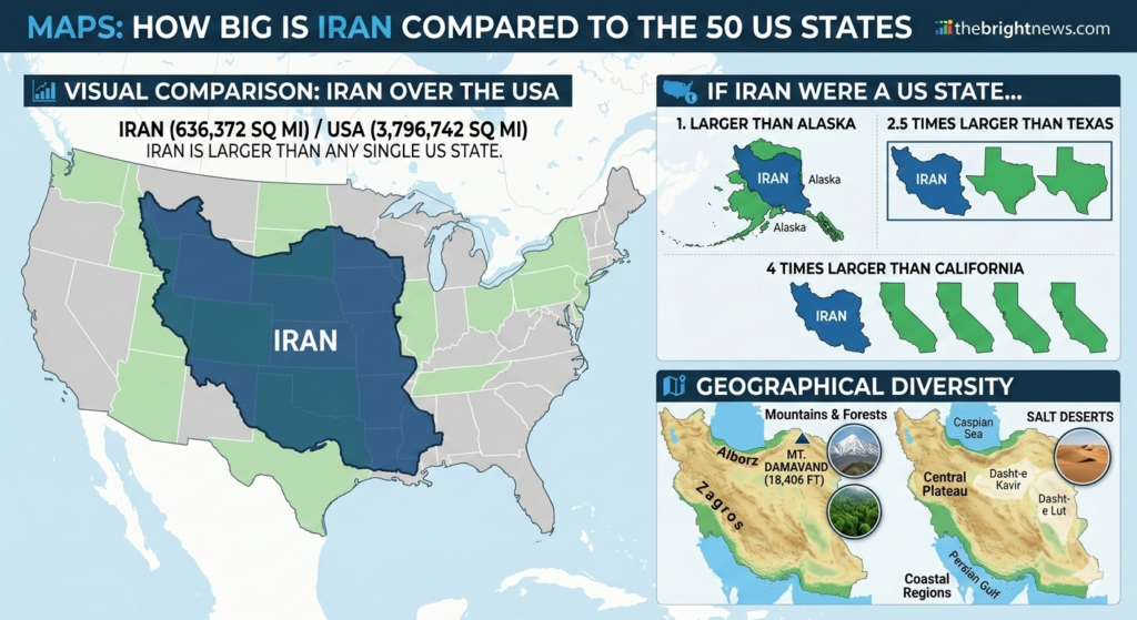 Bigger Than You Think: Mapping Iran Against the 50 US States